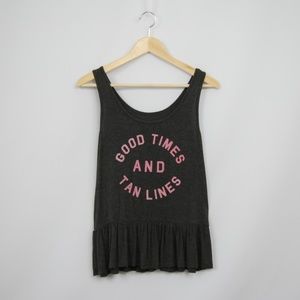 Zoe + Liv Cute Pink Gray Tank Top X Small